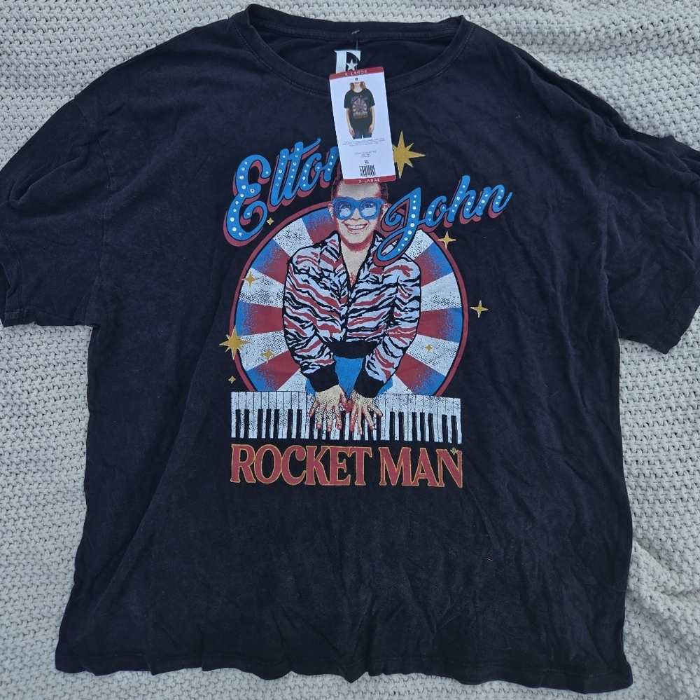 Elton John Womens Band Tee Size XL